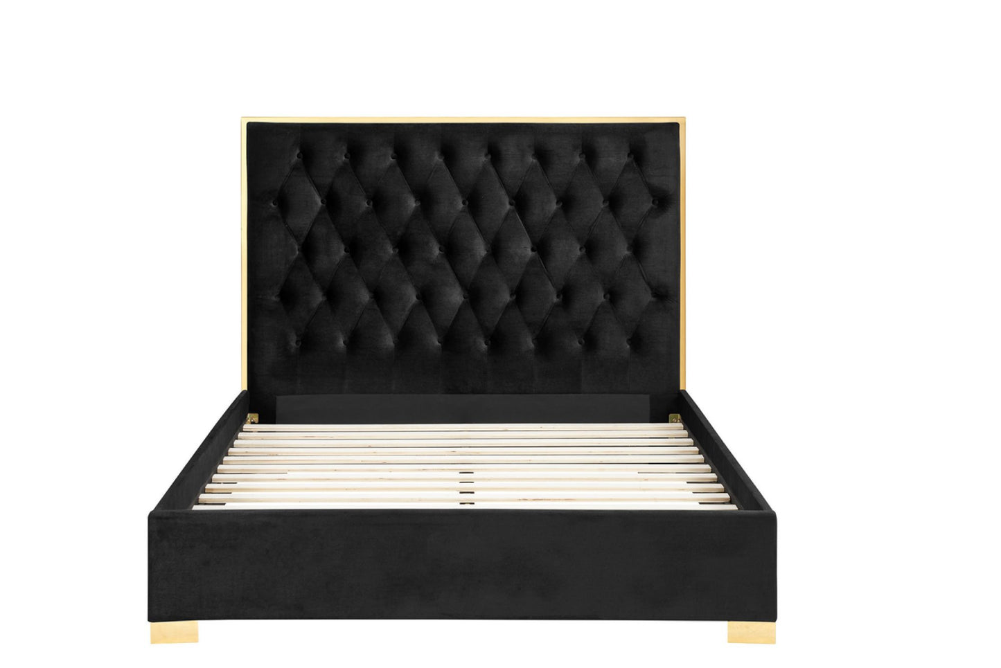 Fulham Black Fabric Double Bed