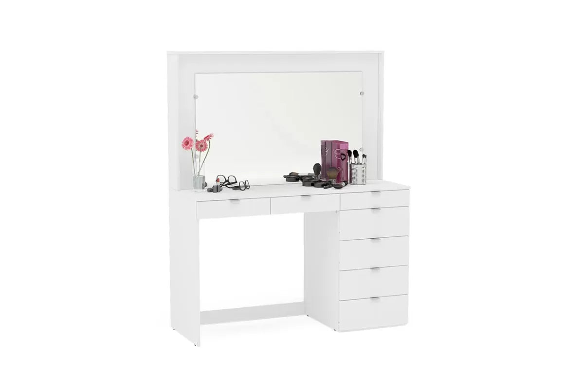 Chloe White 7 Drawer Dressing