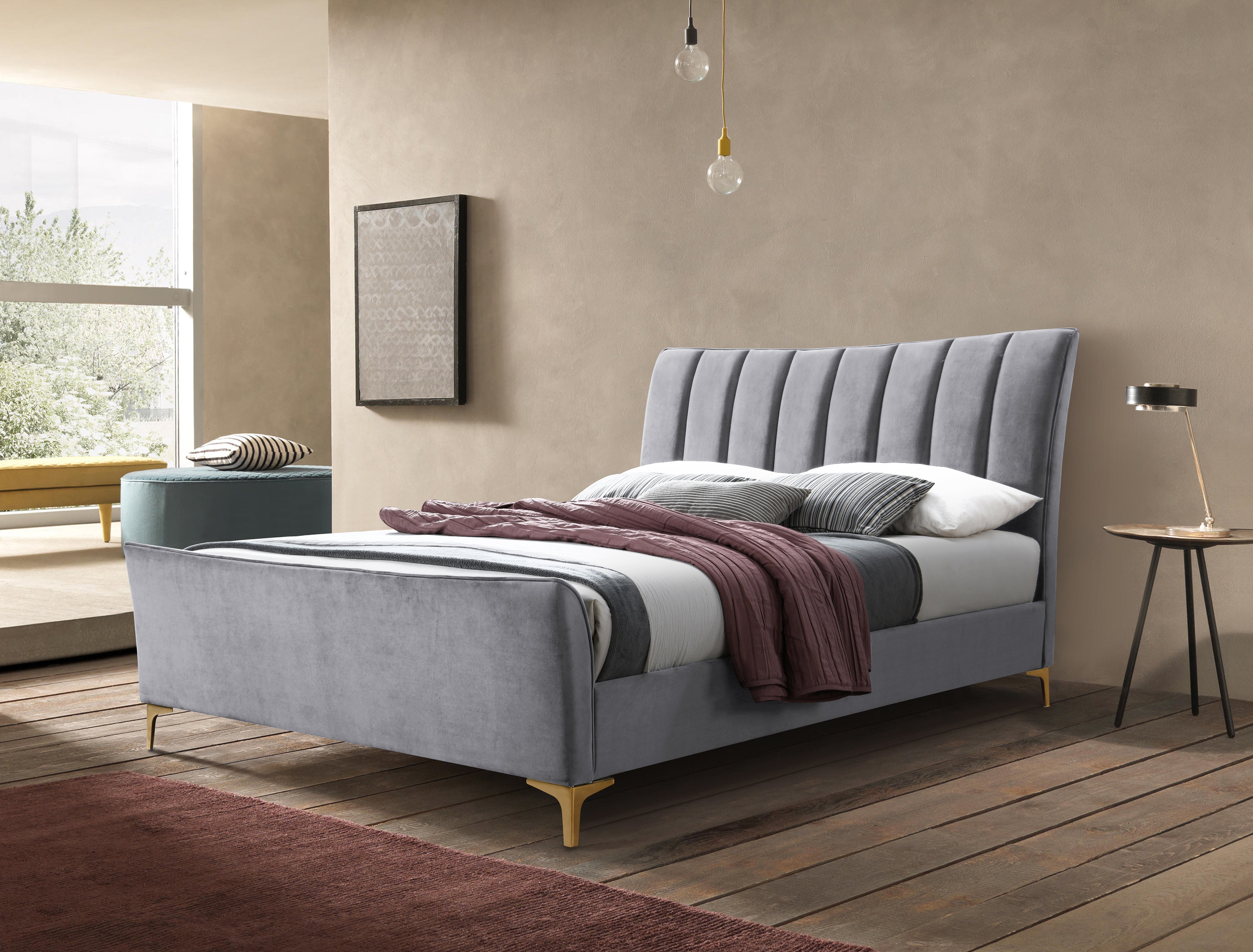 Clover Grey  Double Bed