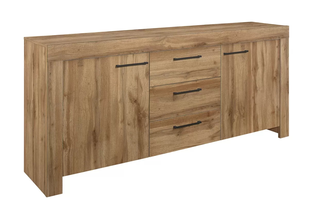 Compton Oak 3 Drawer 2 Door Sideboard