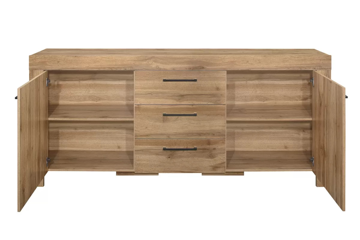 Compton Oak 3 Drawer 2 Door Sideboard