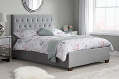 Cologne Grey Fabric Double Bed