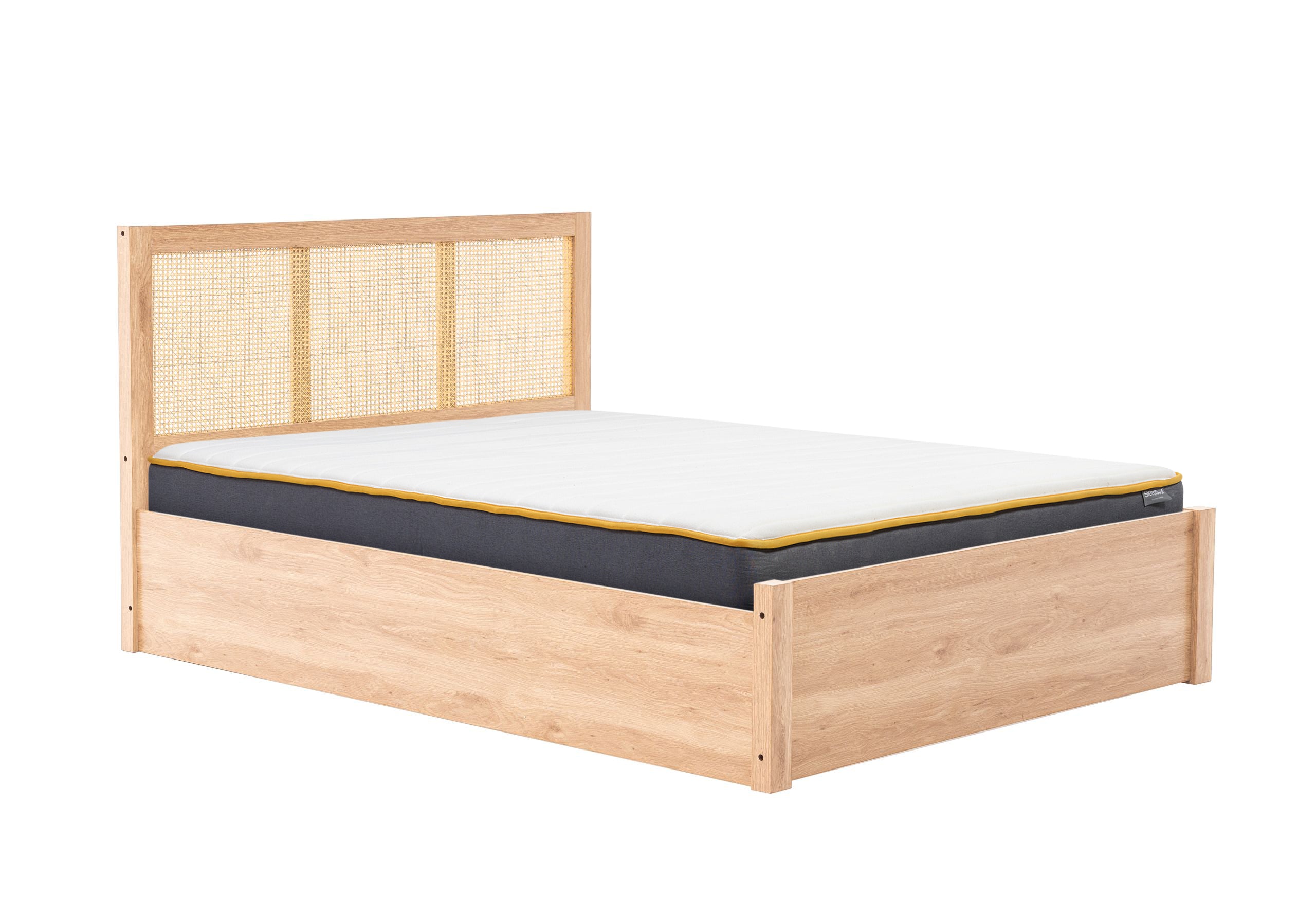 Croxley Oak Rattan Ottoman Double Bed