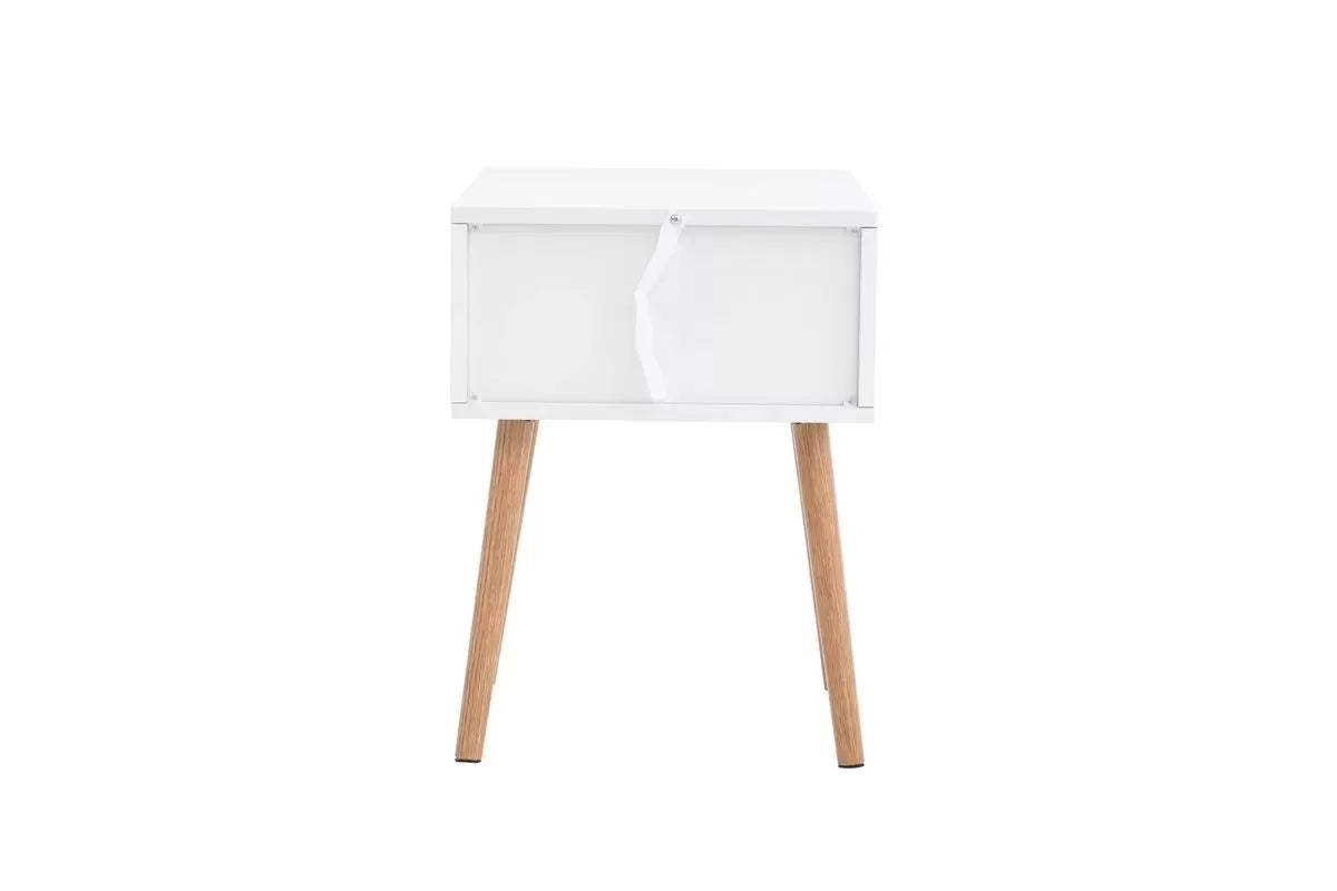 Croxley White 1 Drawer Rattan Bedside