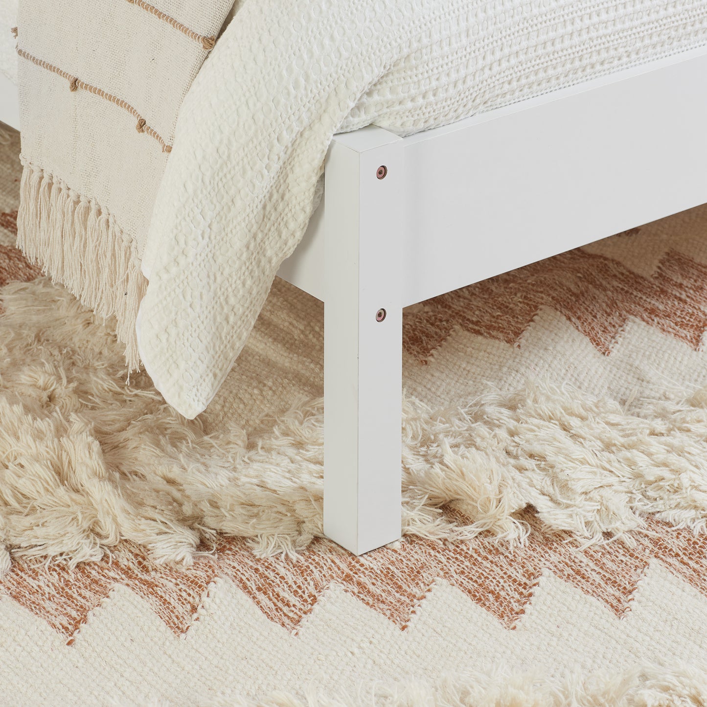 Croxley White Rattan King Bed