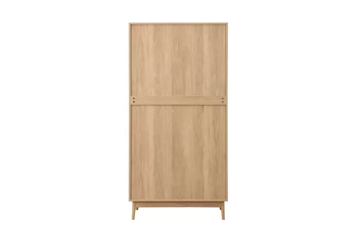 Croxley Oak 2 Door 1 Drawer Rattan Wardrobe