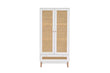 Croxley White 2 Door 1 Drawer Rattan Wardrobe