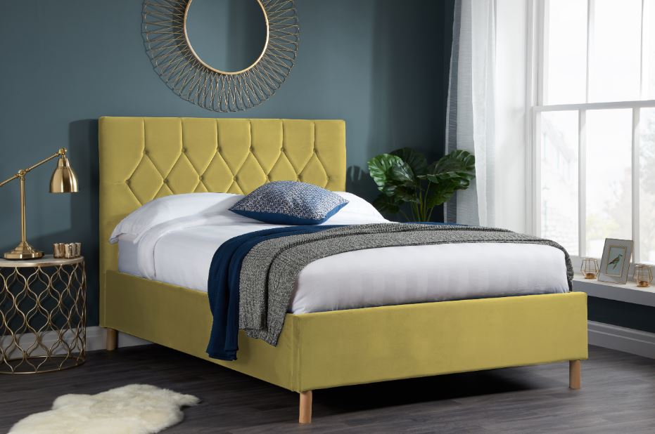 Loxley Mustard Ottoman Double Bed