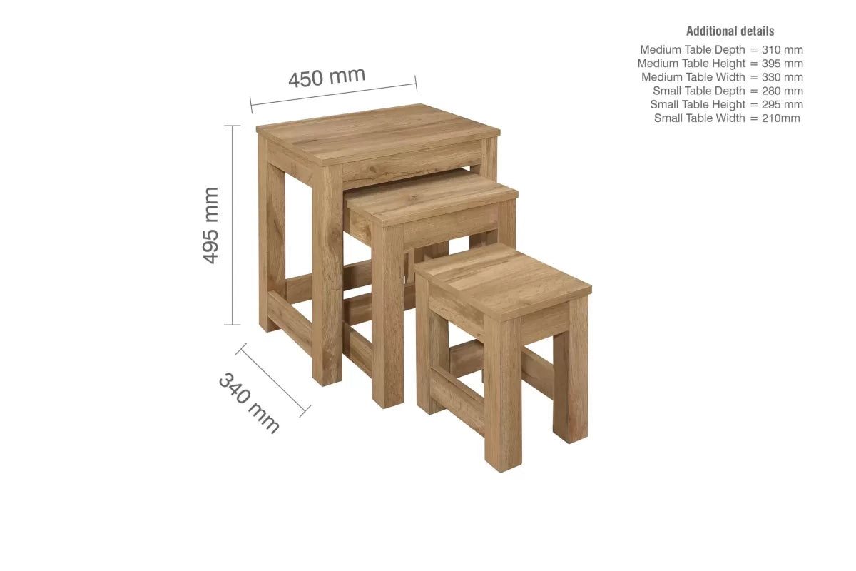 Compton Oak Nest of Tables
