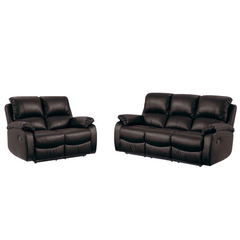 Zoma Brown Leather Recliner 3+2 Sofa Set