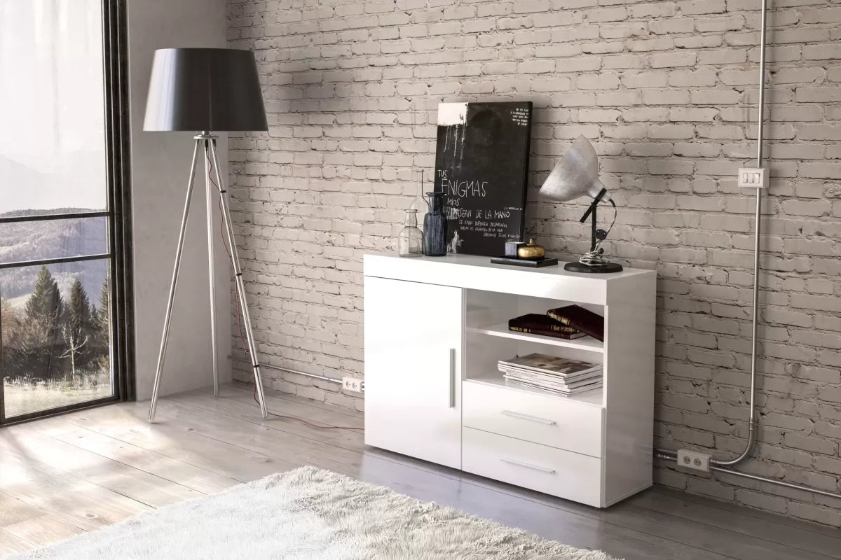 Edgeware White 1 Door 2 Drawer Sideboard