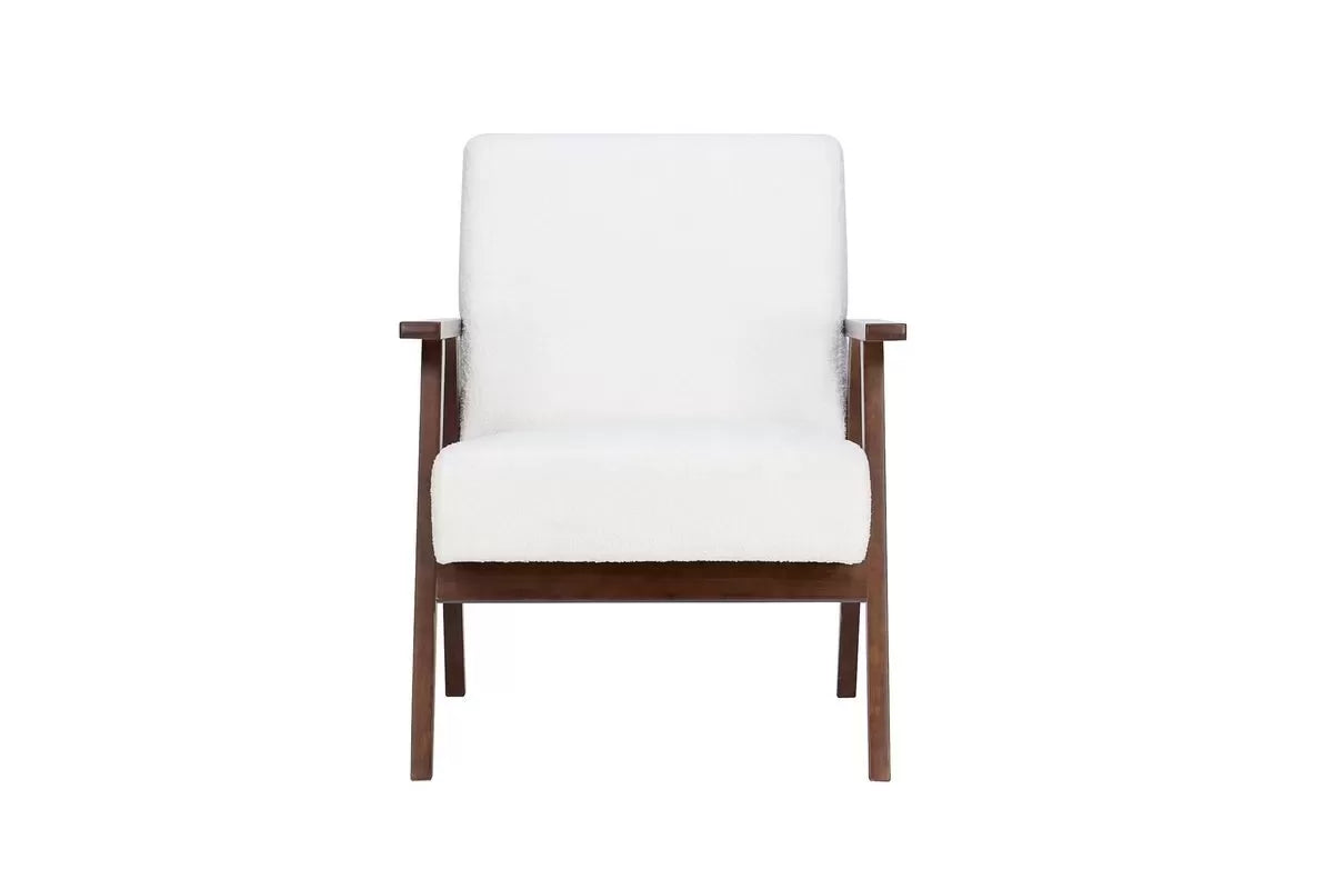 Ellwood Boucle Fabric Walnut Accent Armchair ( Pack of two)