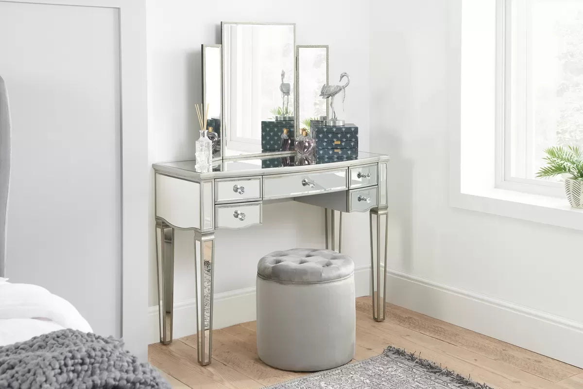 Elysee Mirrored 5 Drawer Dressing Table