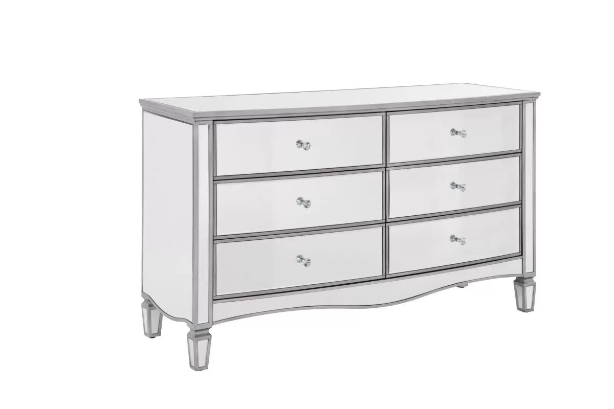 Elysee Mirrored 6 Drawer Wide Chest