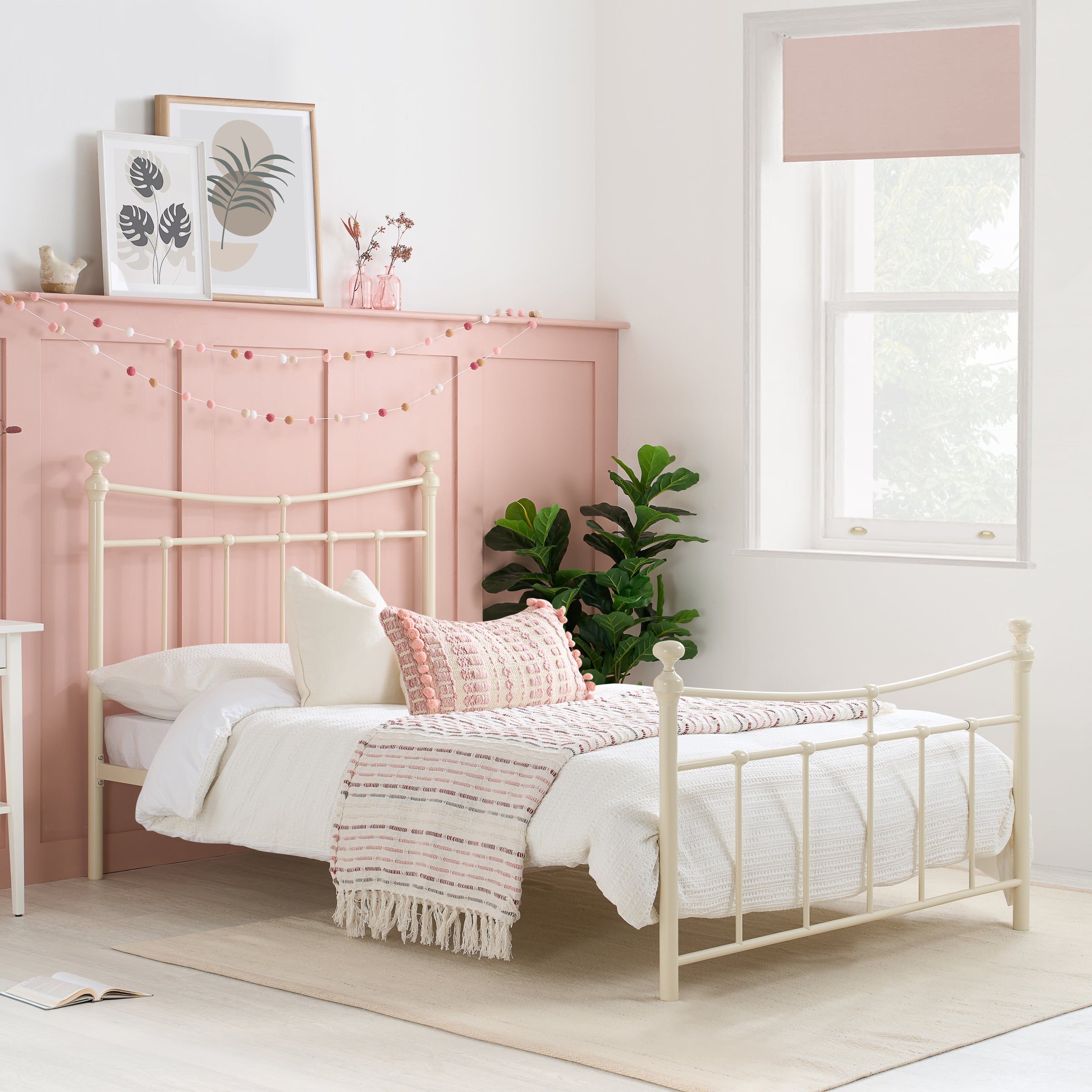Emily Cream Metal Small Double Bed
