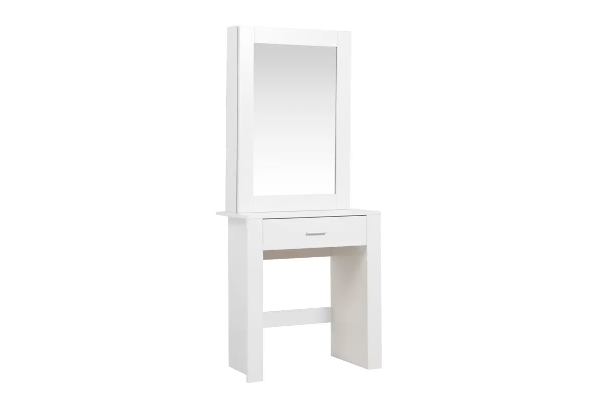 Evelyn White 1 Drawer Sliding Mirror Dressing Table