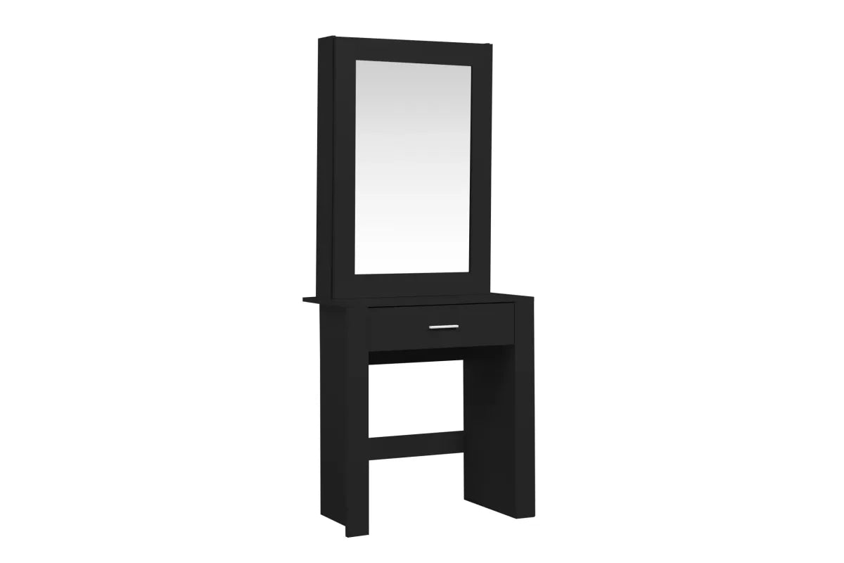 Evelyn Black 1 Drawer Sliding Mirror Dressing Table