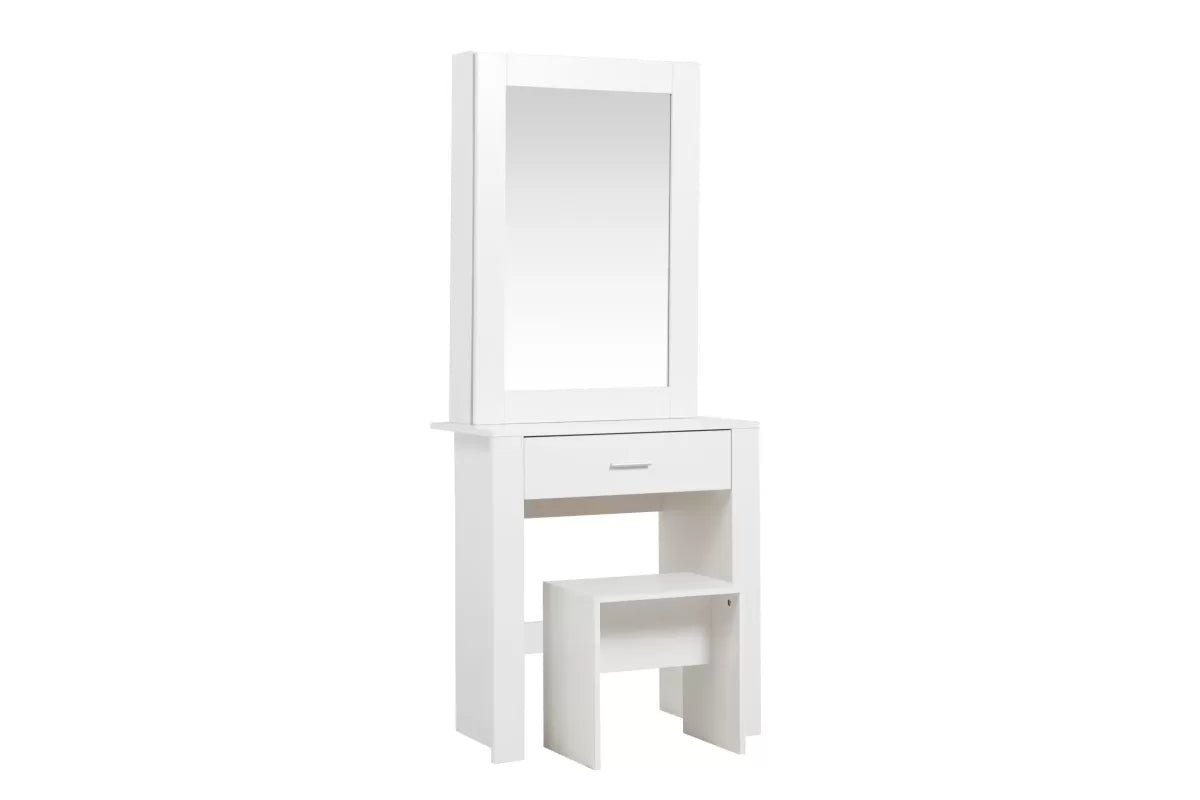 Evelyn White 1 Drawer Sliding Mirror Dressing Table