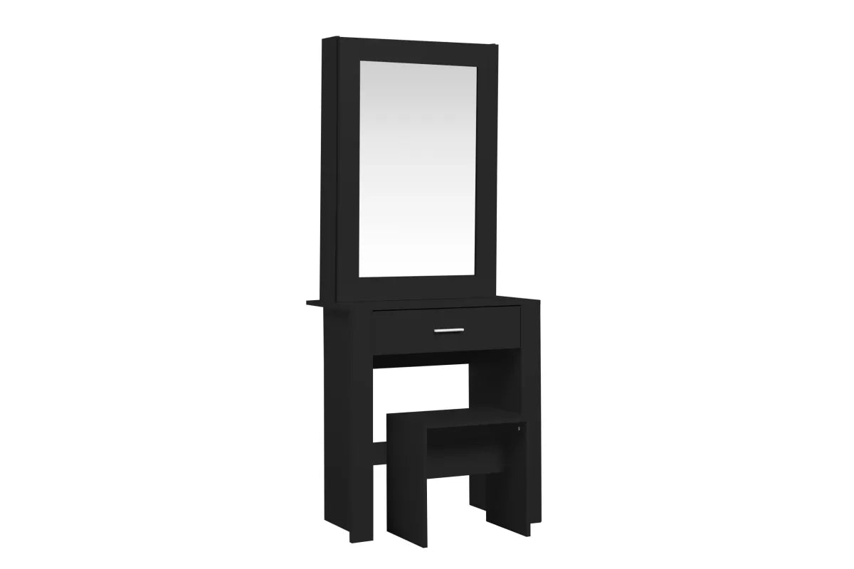 Evelyn Black 1 Drawer Sliding Mirror Dressing Table