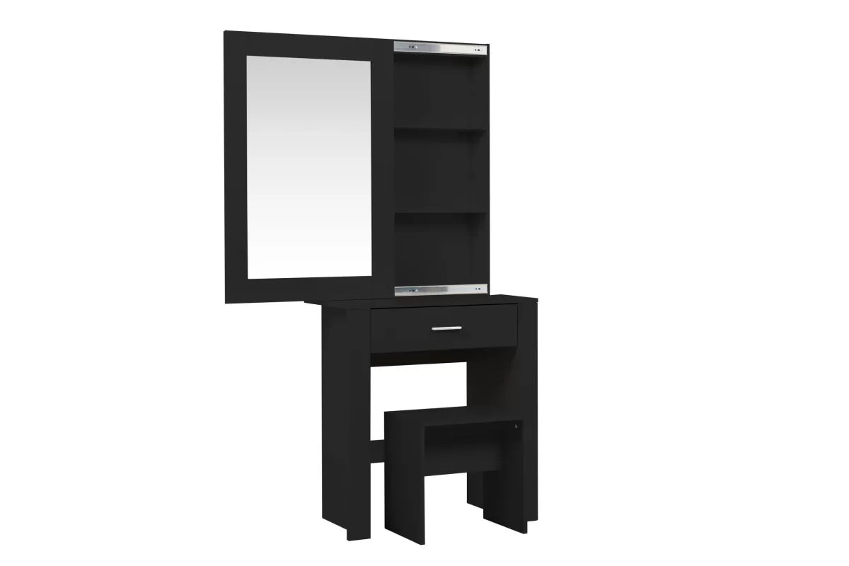 Evelyn Black 1 Drawer Sliding Mirror Dressing Table