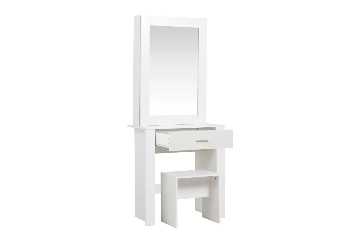 Evelyn White 1 Drawer Sliding Mirror Dressing Table