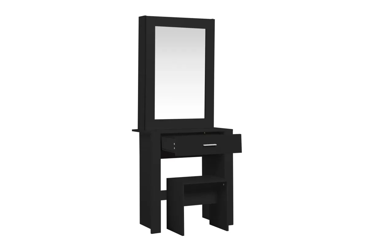 Evelyn Black 1 Drawer Sliding Mirror Dressing Table