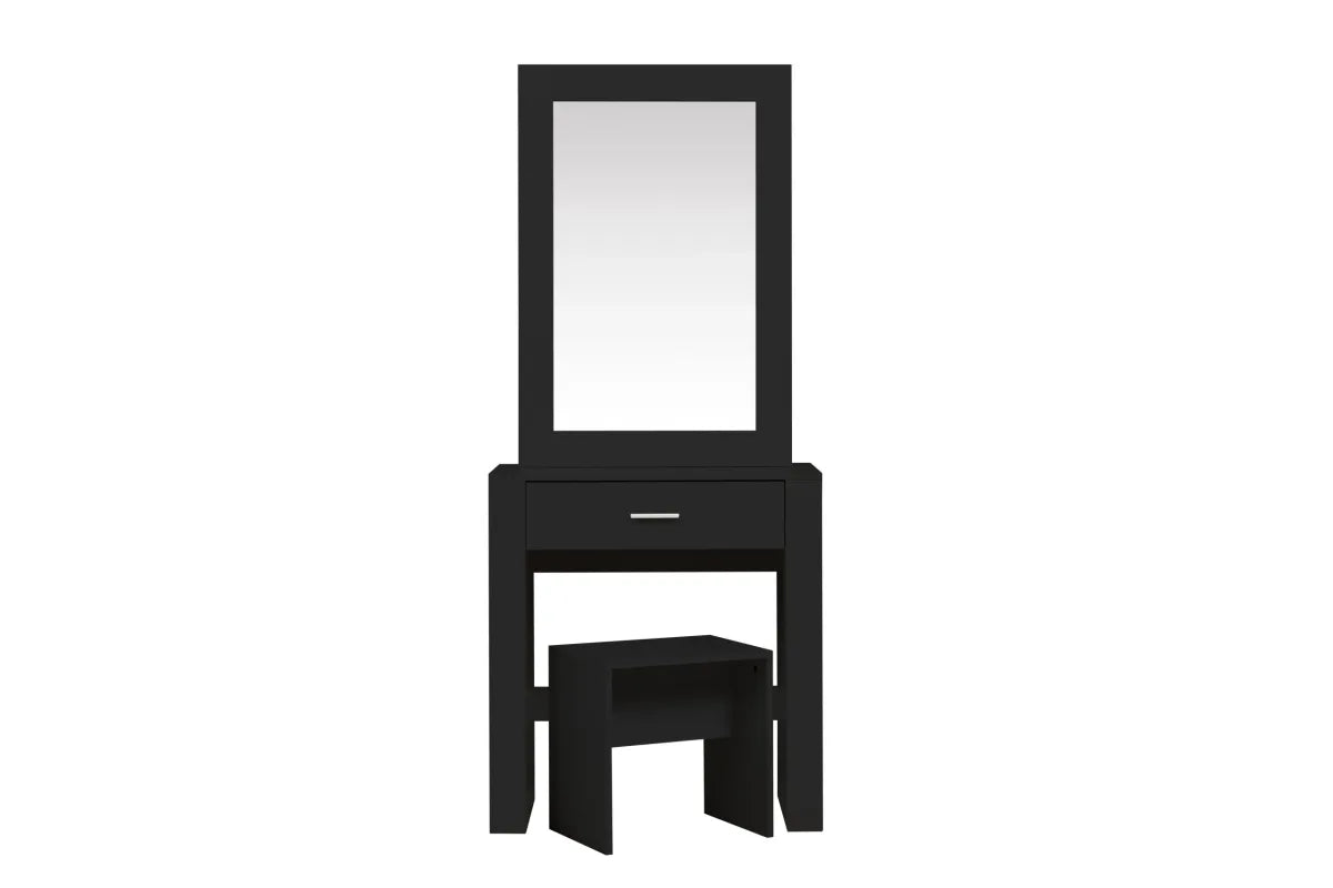 Evelyn Black 1 Drawer Sliding Mirror Dressing Table