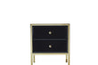 Fenwick Black & Gold 2 Drawer Bedside