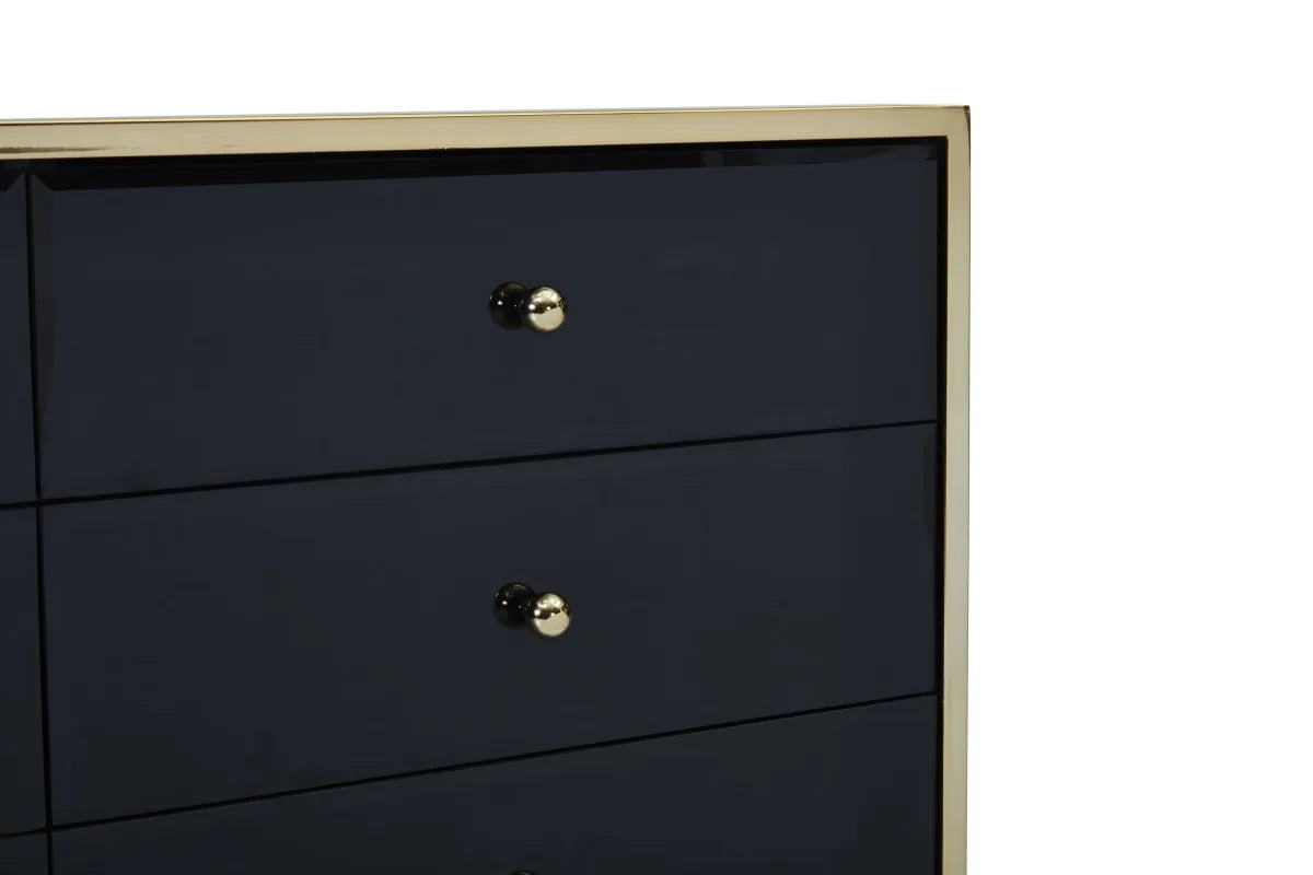 Fenwick Black & Gold 6 Drawer Chest