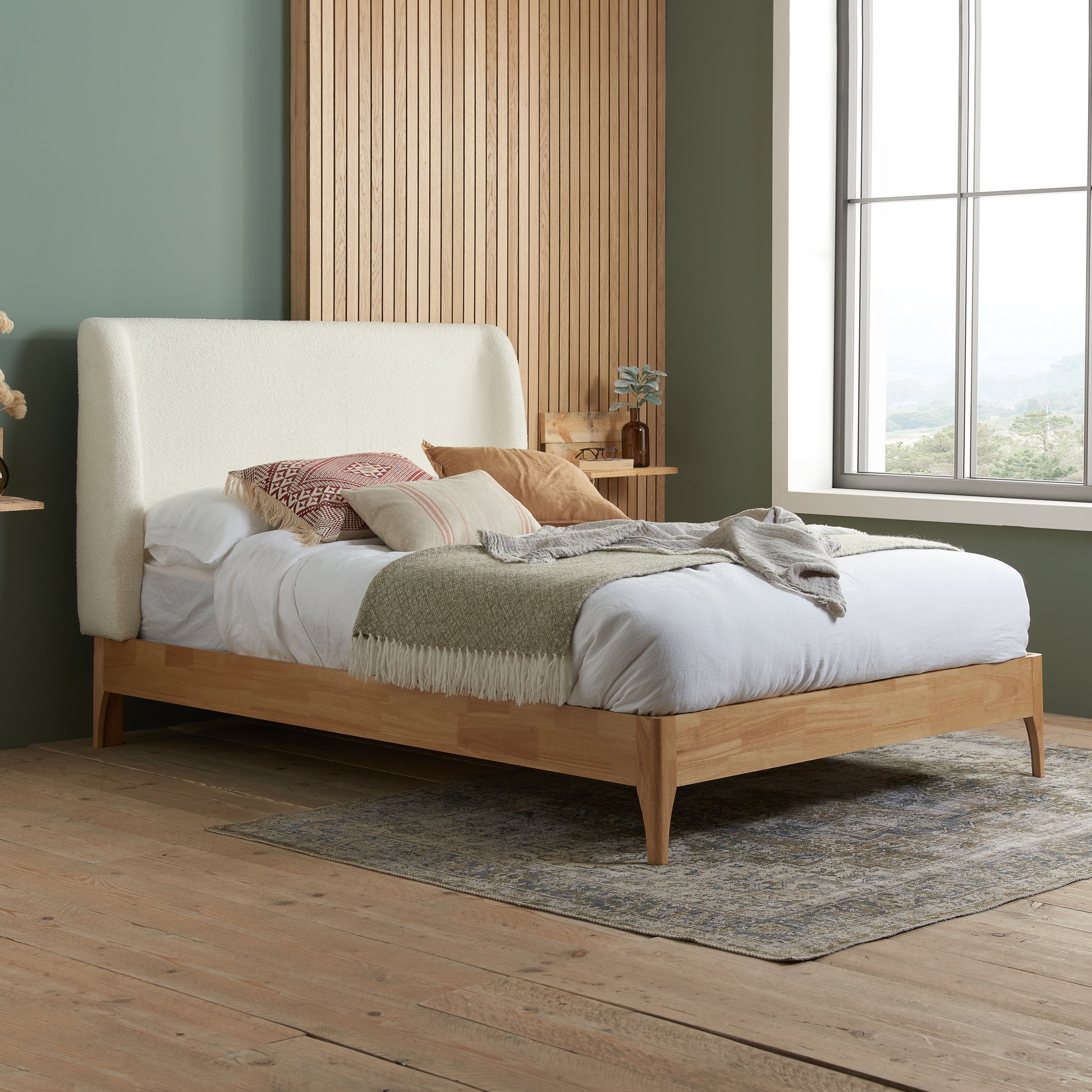 Halfden White King Bed