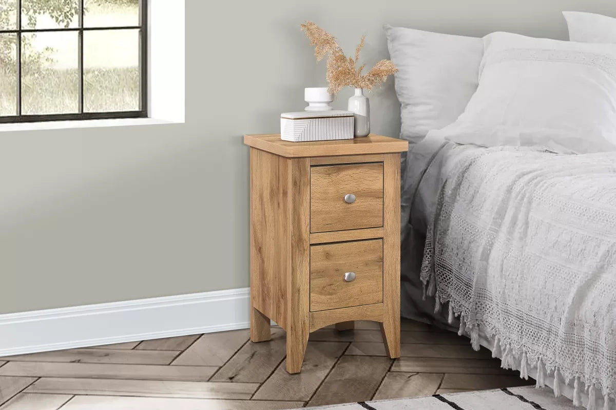 Hampstead Oak 2 Drawer Bedside