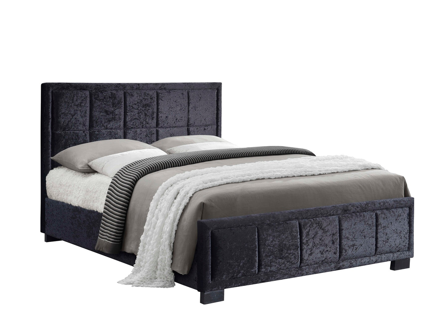 Hannover Black Crushed Velvet Small Double Bed