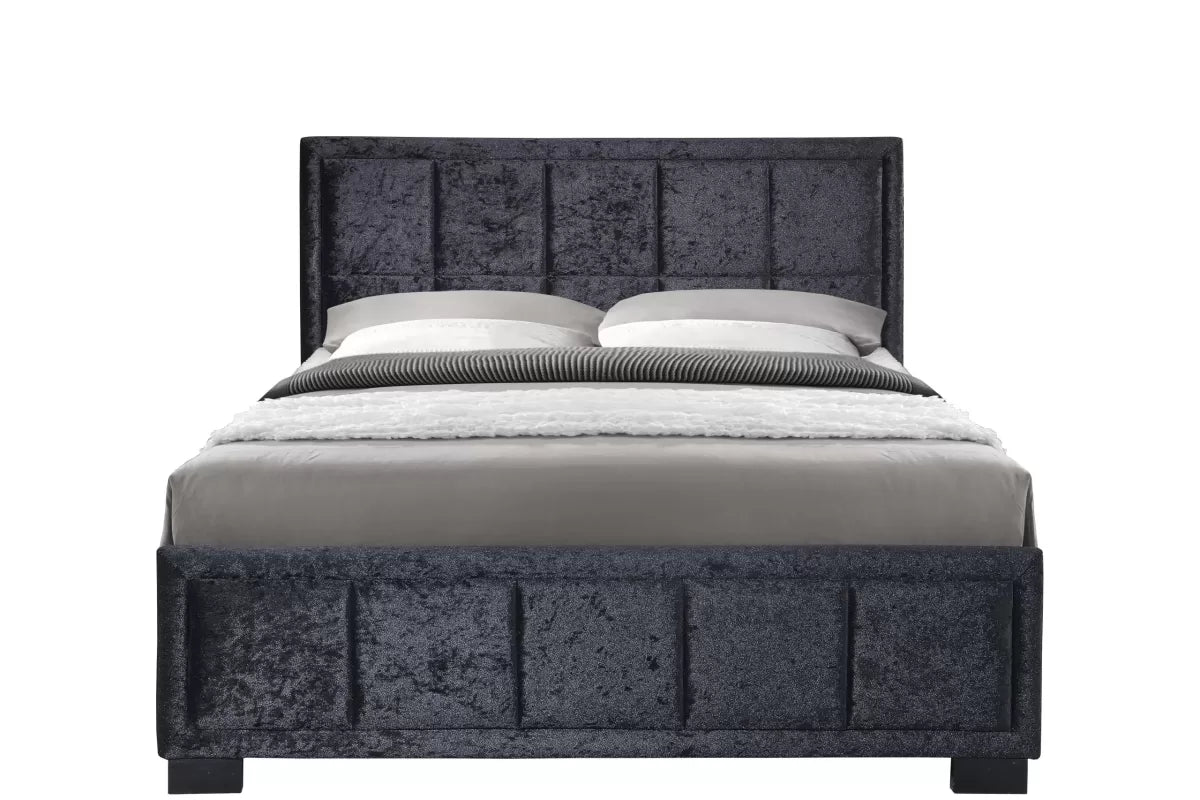 Hannover Black Crushed Velvet Double Bed