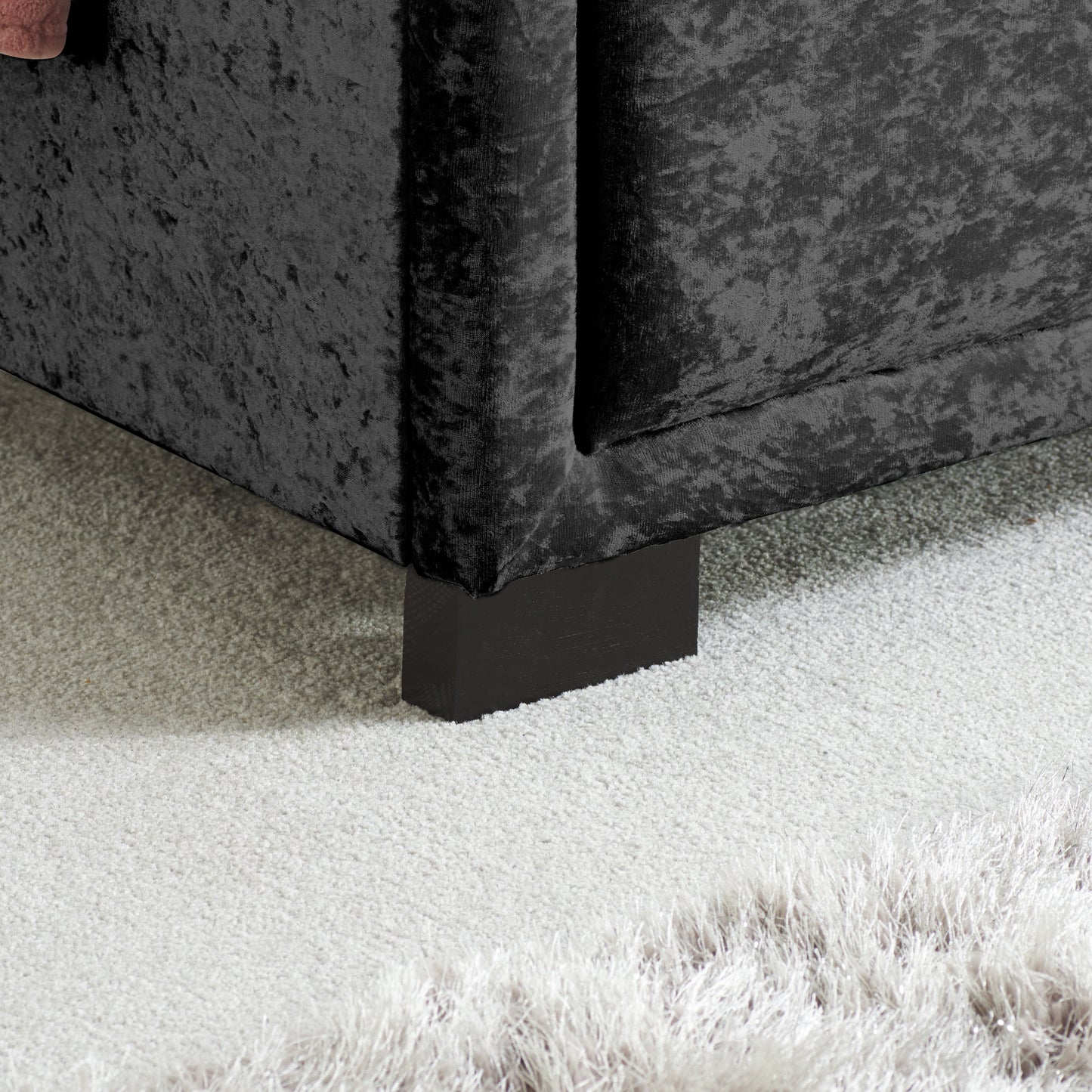Hannover Black Crushed Velvet Double Bed