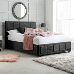 Hannover Black Crushed Velvet Double Bed