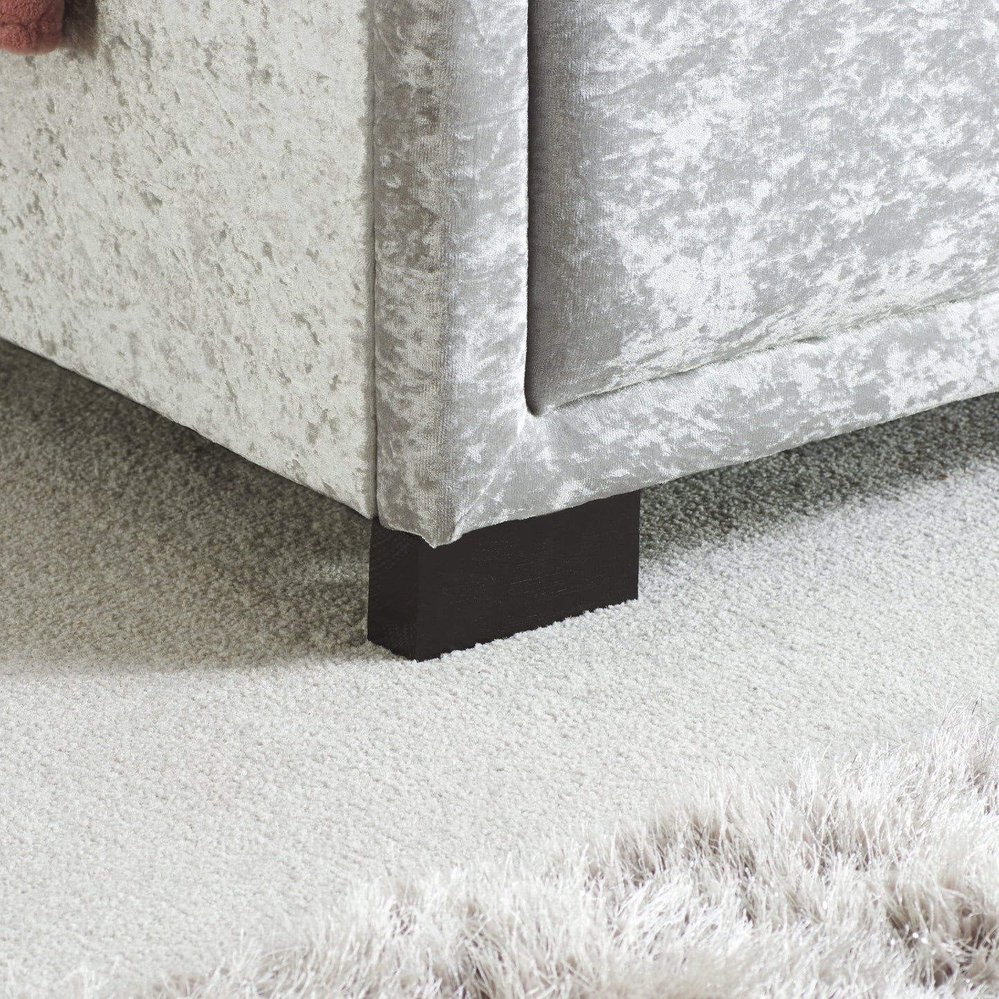 Hannover Steel Crushed Velvet Double Bed