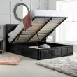 Hannover Black Crushed Velvet Double Ottoman Bed