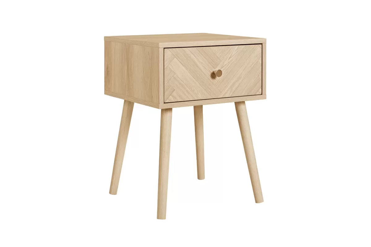 Herringford Oak 1 Drawer Bedside