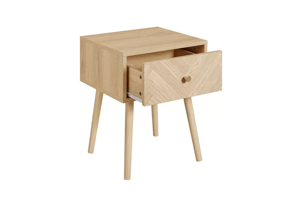 Herringford Oak 1 Drawer Bedside