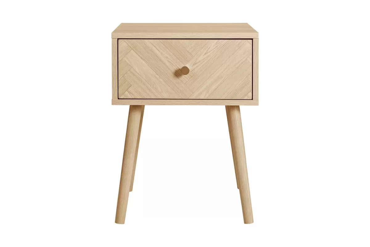 Herringford Oak 1 Drawer Bedside