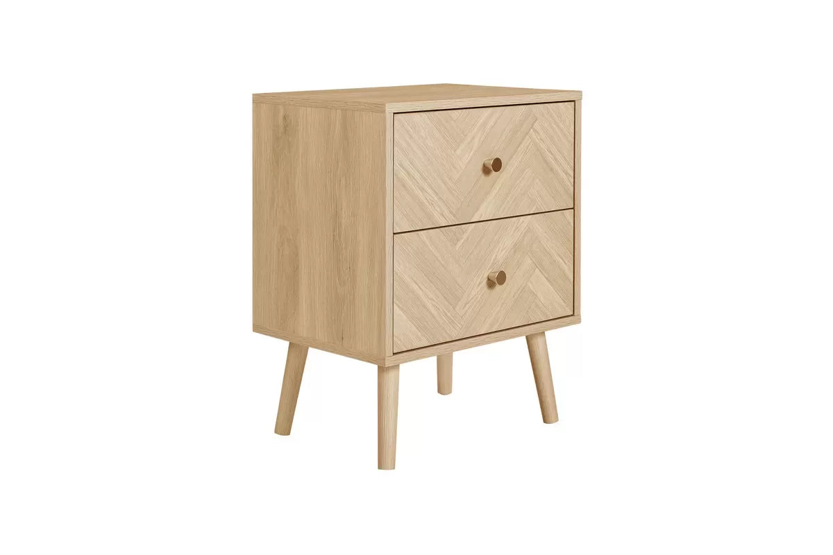 Herringford Oak 2 Drawer Bedside