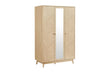 Herringford Oak 3 Door Wardrobe With Mirror