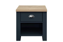 Highgate Navy Blue & Oak 1 Drawer Lamp Table