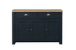 Highgate Navy Blue & Oak 3 Door 2 Drawer Sideboard