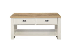 Highgate Cream & Oak	 2 Drawer Coffee Table