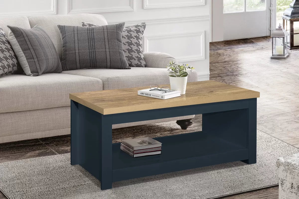 Highgate Navy Blue & Oak Coffee Table