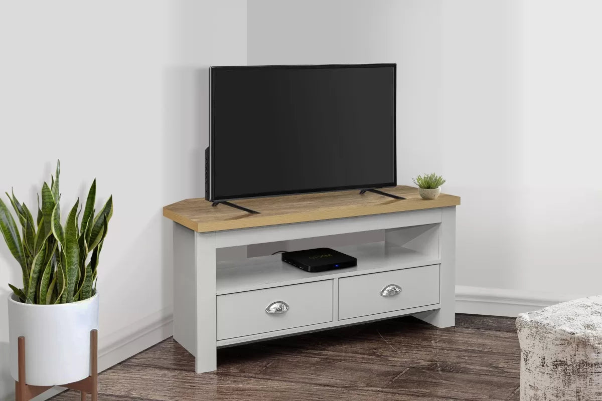Highgate Grey & Oak Corner TV Unit