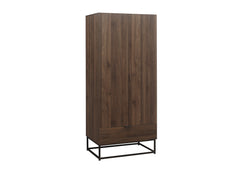 Houston Walnut 2 Door 1 Drawer Wardrobe