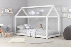 House Single Bed White + Single Air Mattress