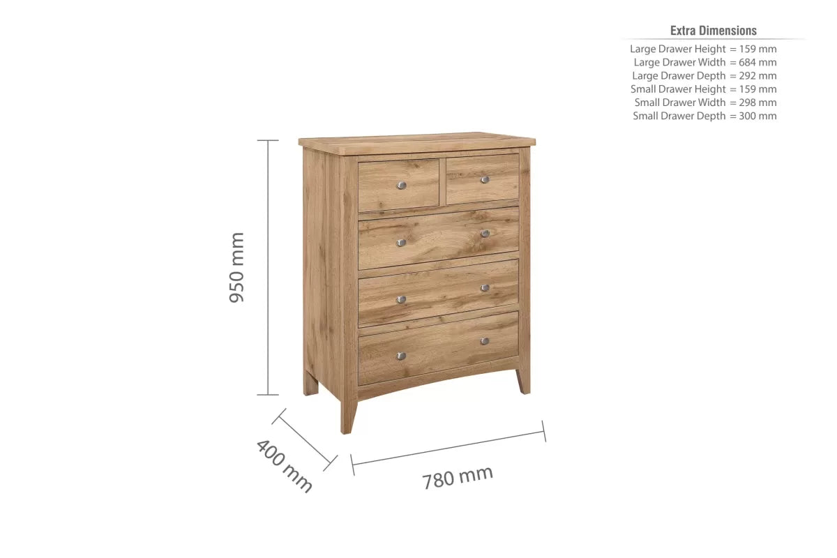 Hampstead Oak 3 + 2 Chest